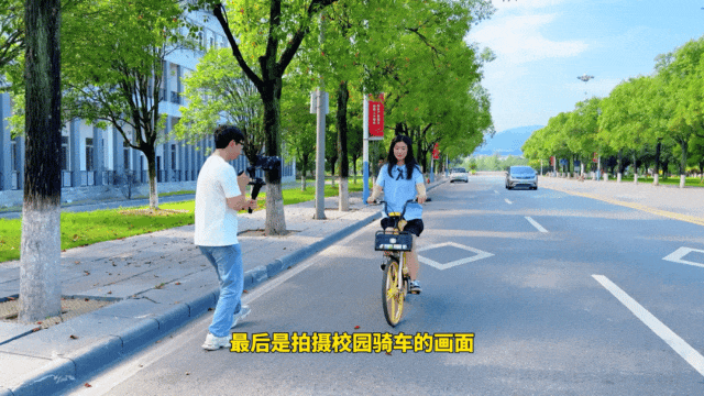 林荫道单车追拍效果展示